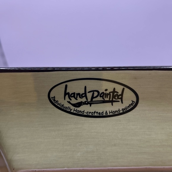 Tabletops Unlimited beautiful ceramic hand painted 8” square salad plate/dish. - Picture 4 of 9